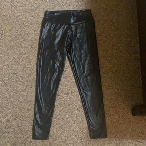 Liquid leather leggings
